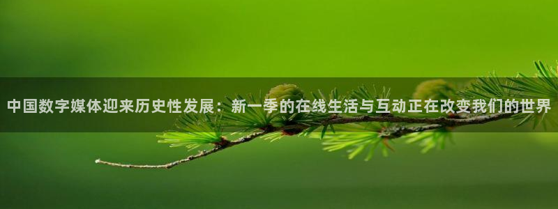jrs柠檬直播：中国数字媒体迎来历史性发展：新一季的在线生活与互动正在改变我们的世界